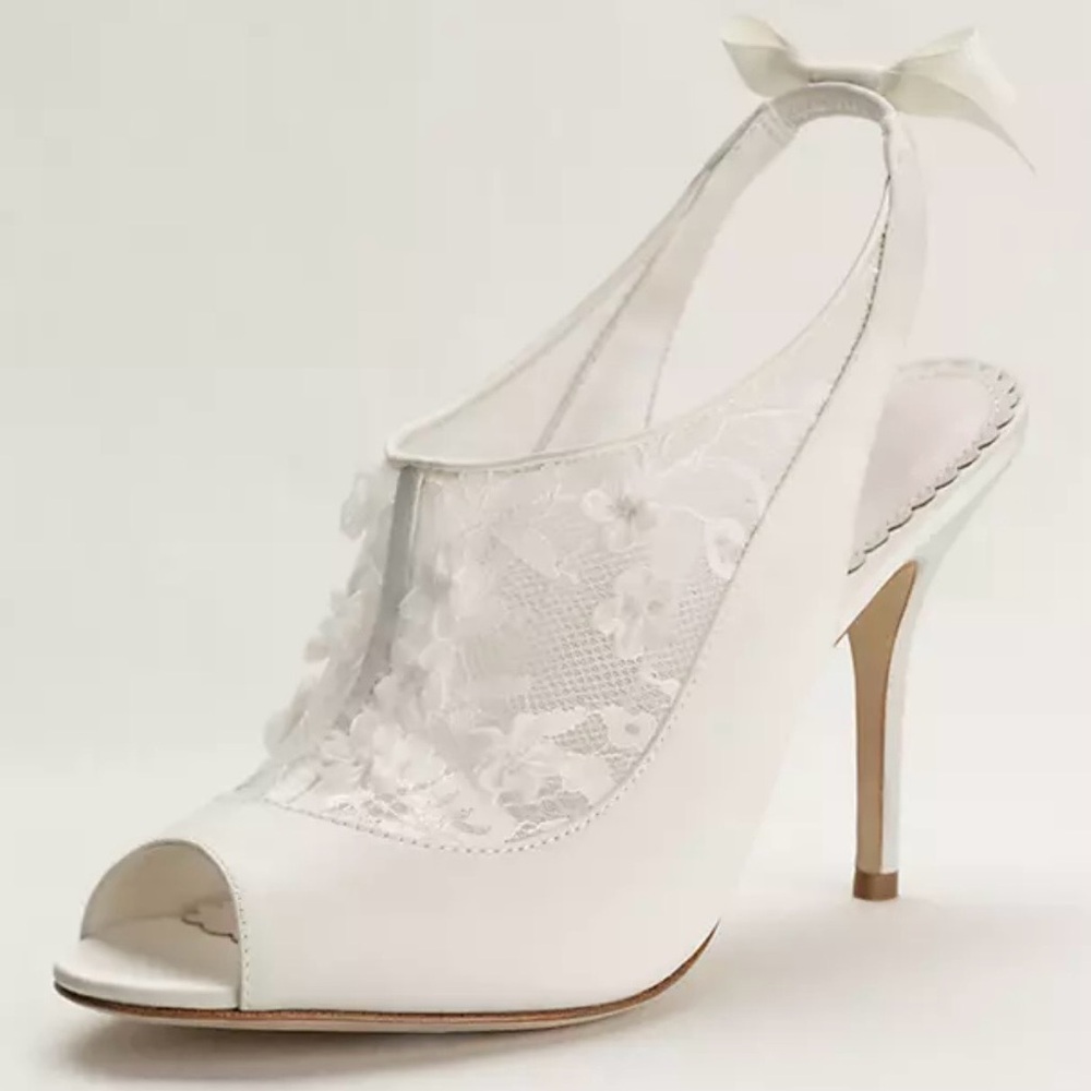 Elegant Ivory Peep-Toe Bridal Heels